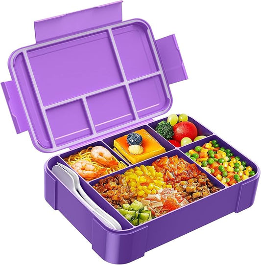 Jelife Lunch Box Kids Bento Box - 1450ml Large Leakproof 6 Compartments Kids Lunchbox Toddler Bento Box with Utensils for Back to School