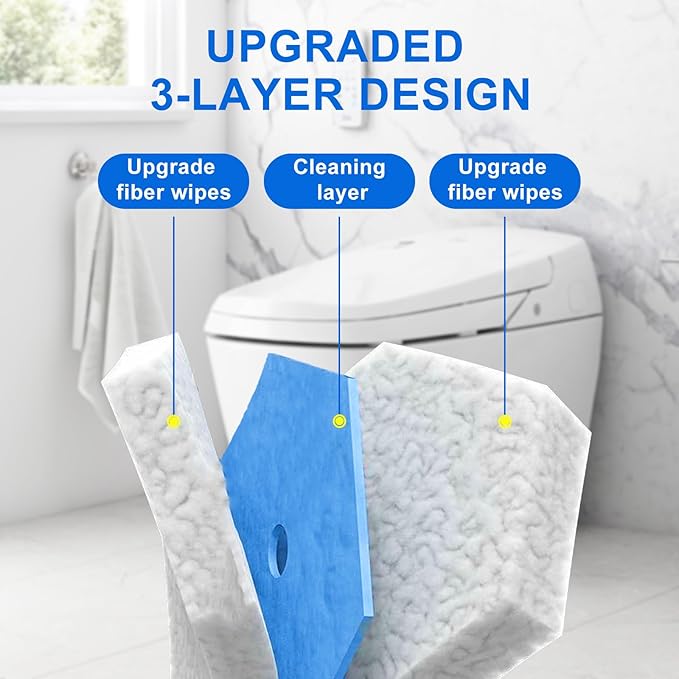 Disposable Toilet Brush and Holder Set, with 30 PCS Toilet Bowl Wand refills for Clorox.