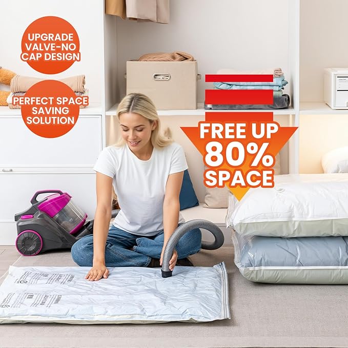 10 Pack Vacuum Storage Bags, Jumbo Vacuum Seal Bags for Clothing (40x31 Inch)