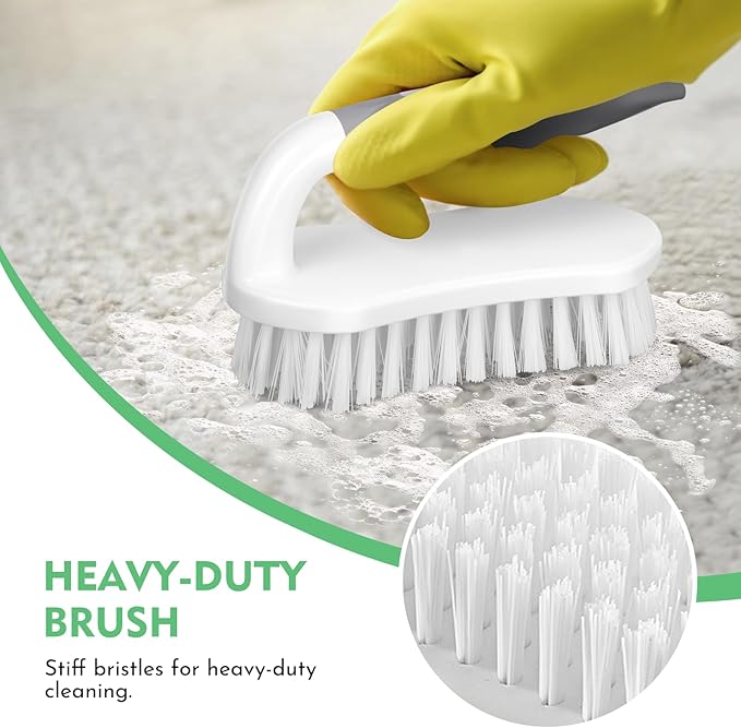 SetSail 2 Pack Heavy-Duty Scrub Brush+Floor Scrub Brush with 51-Inch Long Adjustable Handle 2 in 1 Scrape Brush Stiff Bristle Floor Scrubber for Cleaning Shower Bathroom Garage Kitchen Wall Deck Tub