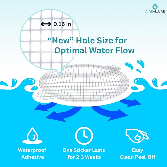 25 Pack Disposable Shower Drain Hair Catcher Mesh Stickers - Peel & Stick Drain Strainers to Prevent Clogs, Strong Waterproof Adhesive