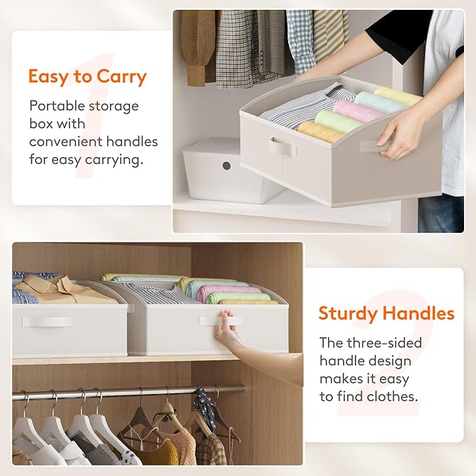 Trapezoid Closet Storage Bins for Shelf, White