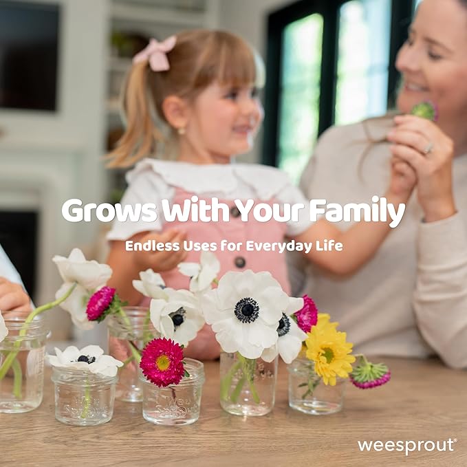 WeeSprout Glass Baby Food Storage Jars w/Lids (8 oz, 8 Pack Set) Snack, Puree, Reusable Small Containers, Breast Milk, Fridge or Freezer