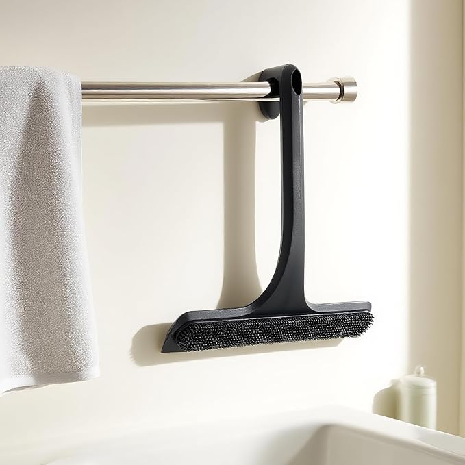 10.7“ Wide All-Purpose Shower Squeegee for Glass Doors, Squeegee for Shower Glass with Hook, Window Squeegee for Home, Small Squeegee for Shower