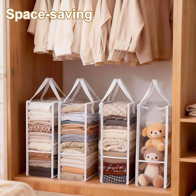 Clear Clothes Storage Bags, 96L Plastic Blanket Comforter Storage Bag, 4 Pack Vinyl Moving Bags,Closet Organizers and Containers for Bedding,Duvet,Toys,Seasonal Clothing,24” Christmas Wreaths,White