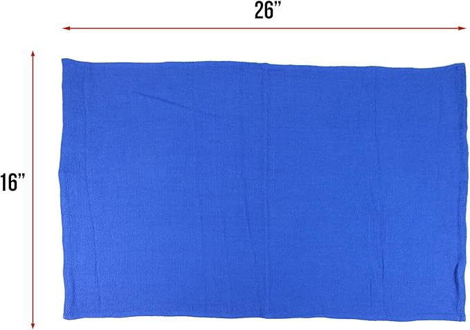Arkwright Microfiber Huck Towels, Pack of 12, Lint Free Surgical Cleaning Cloths for Glass, Windows, Auto Detailing and Professional Use, 16 x 26 in, Blue