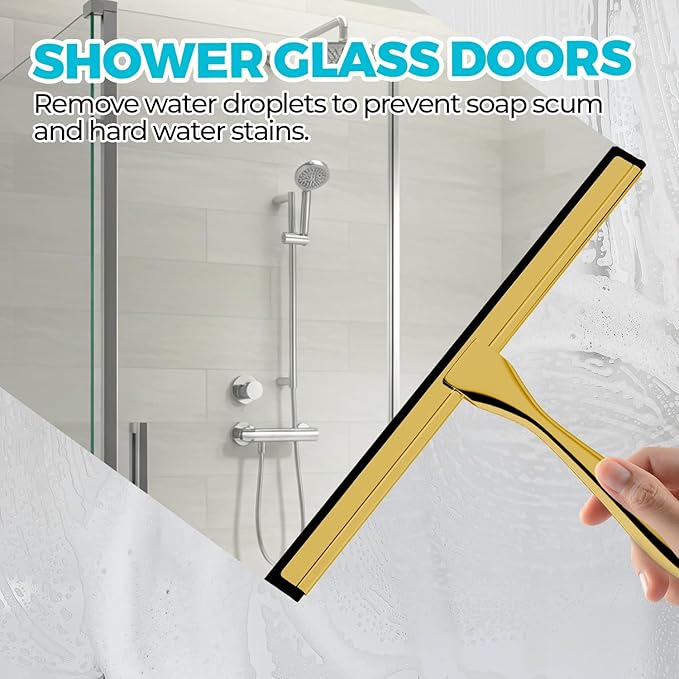 ALFLOD 2PACK All-Purpose Shower Squeegee for Shower Doors, Bath Linen Sets, Tile Shower Walls, Bathroom, Window, Glass and Car Windshield