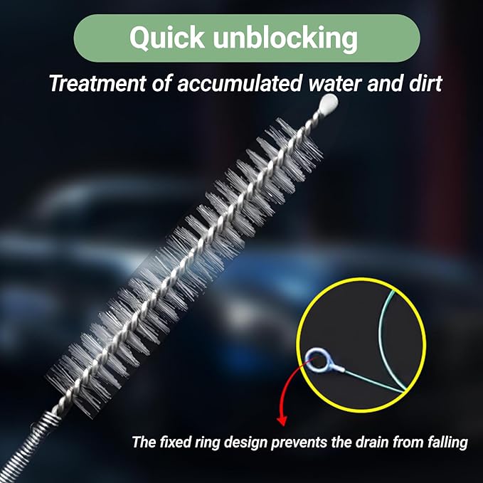 Auto Sunroof Drain Cleaning Tool, 118 Inch Flexible Tube Cleaning Brush, Flexible Drain Brush Extra Long Pipe Cleaners, Dredging Tool for Car Sunroof, Sewers, Windshield Wiper Hole