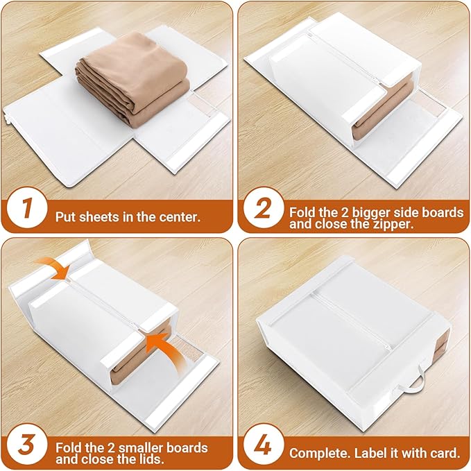 8 Pack Bed Sheet Closet Organizers and Storage, White
