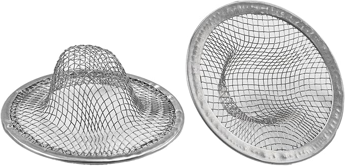 2PCS 4.4" Sink Strainer, Stainless Steel Mesh Kitchen Drain Filter, Round Basket Drain Catcher for Bathroom, Bathtub, Wash Basin, Floor Drain