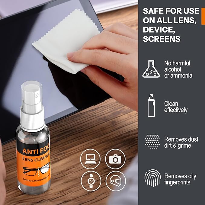 Glasses Cleaner,8 in 1 Glasses Cleaning Kit with 24H Anti Fog Eyeglass Cleaner Spray| Portable Glasses Cleaner Tool|Eye Glass Clean Cloths