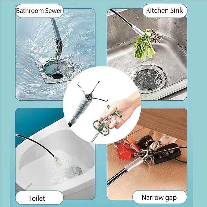 Upgrade Drain Snake Hair Drain Clog Remover，76 Inch Flexible Claw Grabber Tool for Home Sink, Bathroom Tub,Drain, Toilet, Tight Spaces Unclogger Tool