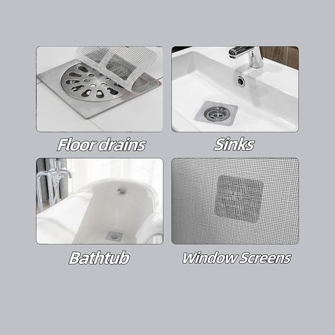 2025 New Disposable Shower Drain Hair Catcher, Shower Drain Cover Hair Catcher Mesh Stickers Floor Drain Sewer Hair Filter Screen Blocking Strainer for Bathroom Laundry Bathtub Kitchen (40PCS)