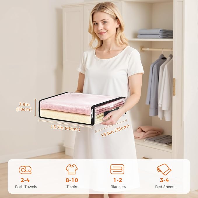 8 Pack Clear Storage Bags, 15.7x13.8x3.9 Inch