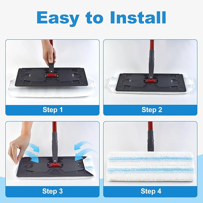 3PCS Replacement Mop Pads for O-Cedar H2prO Flat Mop System, ,Microfiber Mop Pad Easy Clean For All Hard Floors,Reusable & Machine Washable