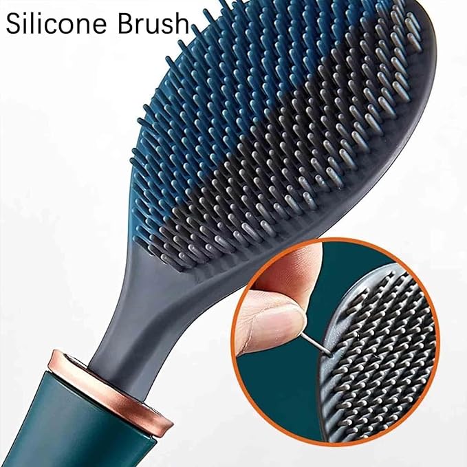 2025 New Modern Flexible Silicone Toilet Caspa for Home，Silicone Toilet Bowl Brush & Holder Set, Wall Mounted Cleaning Kit with Dispenser, Flexible & Hygienic Bathroom Scrubber for Home (#B)