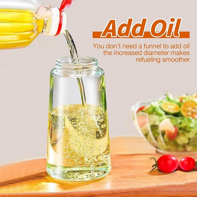 Oil Sprayer for Cooking,2 In 1 Oil Dispenser and Oil Sprayer,Glass Olive Oil Dispenser Bottle,Oil Container Kitchen Set for Salad Making,Baking,BBQ, 03 White+greener