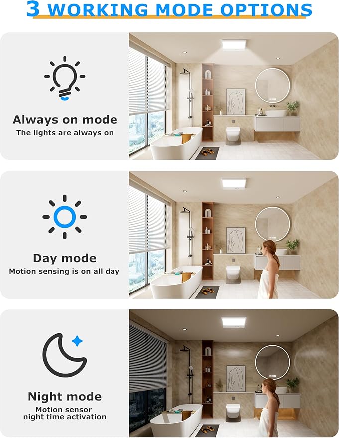 Motion Sensor Light Indoor with Remote,3 Color Motion Sensor Lights with Remote, Wireless Closet Light Battery Operated, Magnetic Dimmable LED Lights for Shower Pantry Shed Hallway Porch Garage Stairs