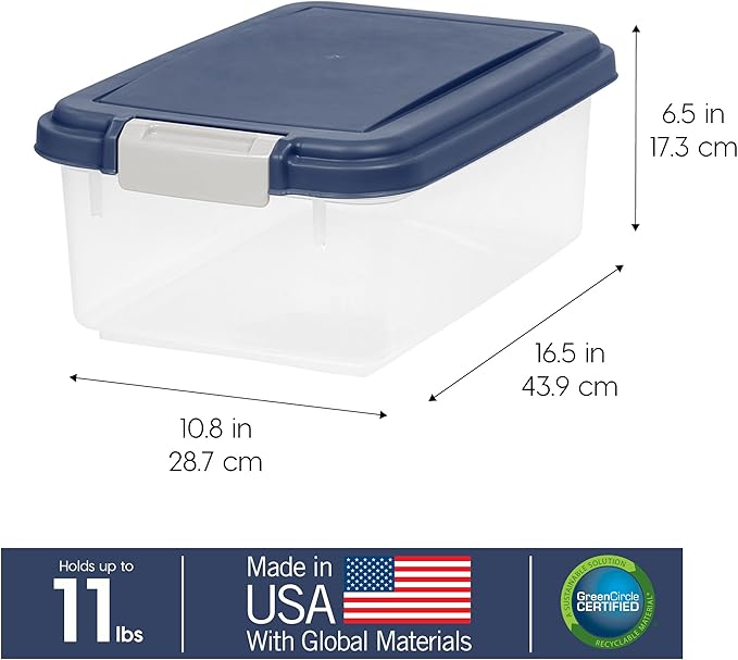 IRIS USA Airtight Dog Food Storage Container, Up to 11 lbs, Dog Cat Bird and Other Pet Food Treats Storage Bin, Dog Cat Wet Food Cans, Keep Fresh
