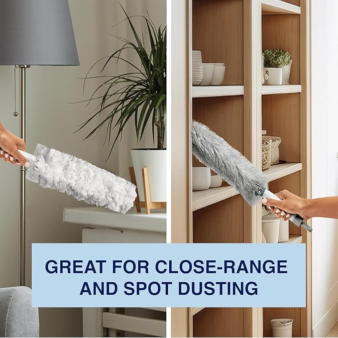 Bona High Performance Dusting System - 1 Compact Handle, 5 Disposable Dusters, & 1 Reusable Duster - Compact Dusting Kit Removes Dust & Pet Hair