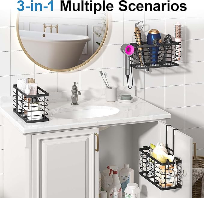 Hair Tool Organizer, 3-in-1 Universal Hair Dryer Holder