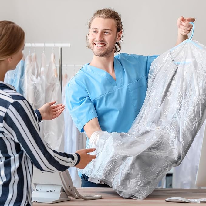 30 Pack Transparent Dust-proof Garment Covers Clear Clothes Covers for Hanging