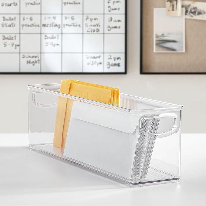 Recycled Plastic Stackable Storage Bin, Perfect to Hold Breast Milk Bags, Clear