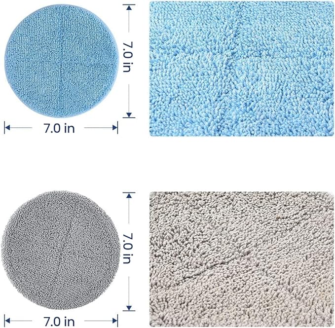iDOO Replacement Pads for Cordless Electric Mop - Washable and Reusable Microfiber Heads, 4 PCS Mop Pads & Weighted Heating Pad