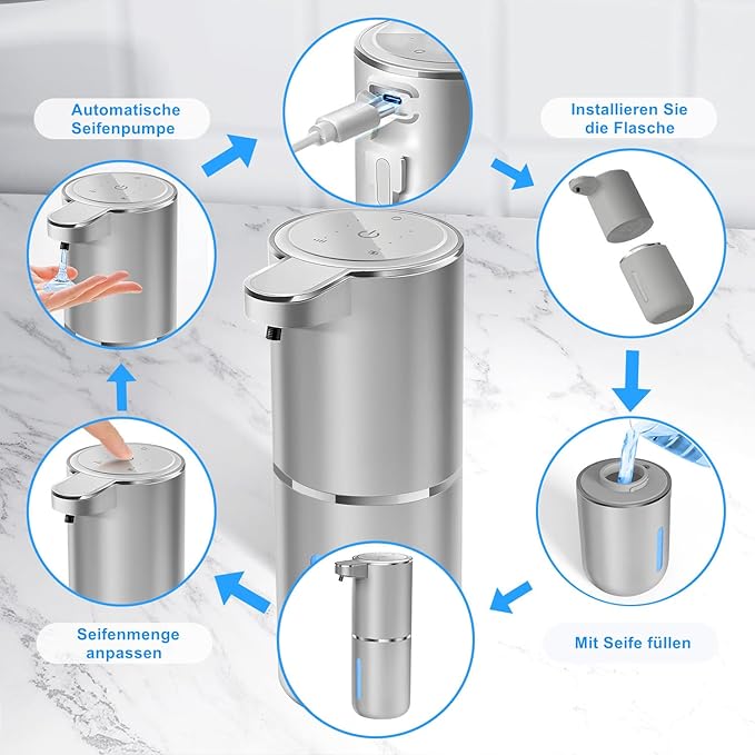 Automatic Liquid Soap Dispenser Bathroom Kitchen Dish Liquid Body Shampoo Shower Gel Hand Free Liquid Wall Mount Touchless Soap Dispenser 380ml Auto Liquid Dispenser Sylfu
