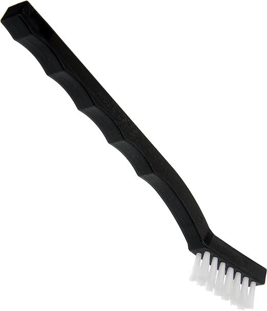 Carlisle FoodService Products Flo-Pac Maintenance Brush, Toothbrush Style Utility Scrubber for Cleaning With Nylon Bristles, 7", 1 Count, Black