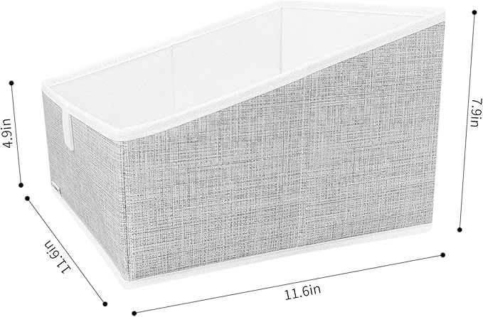3 Packs Closet Storage Bins - Trapezoid Large Storage Box - Foldable Fabric Baskets for Organizing Clothes - Baby Toiletry, Toys, Towel, DVD, Book (1# Grey, 11.6 x 11.6 x 7.9 inches)