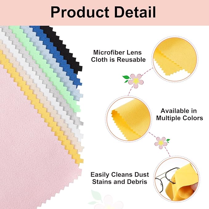 uxcell 6 Pcs Microfiber Cleaning Cloth for Glasses, 11.8 x 11.8 Inch Eyeglass Cleaning Cloth, Glasses Cleaner Wipes for Electronics Lenses Screens Cameras Cell Phones, Yellow