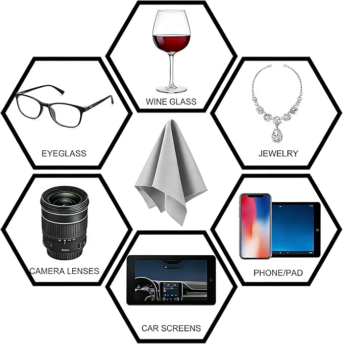 Wine Glass Polishing Cloth Microfiber Cleaning Cloths Kitchen Towels Glassware Glasses Cups Lint Free Streak Free Spotless Shine