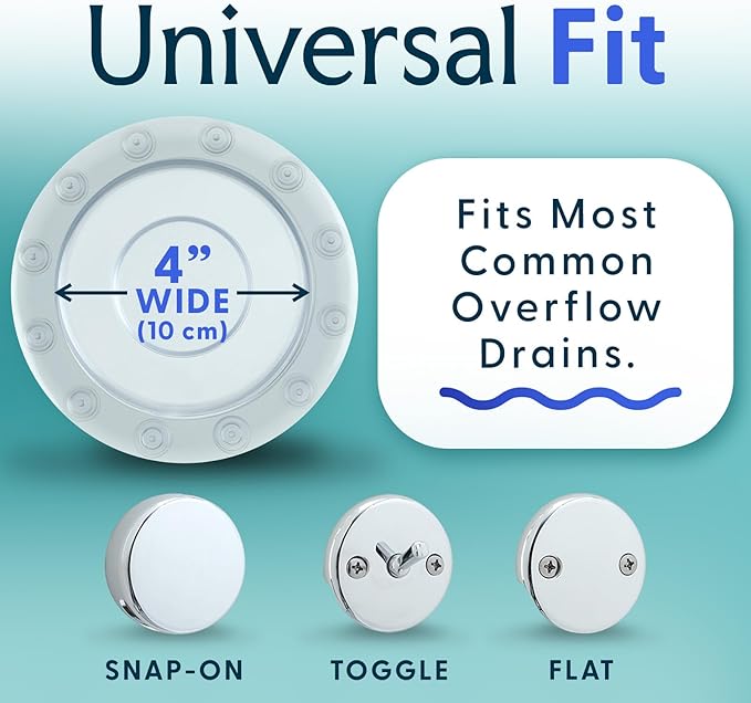 SlipX Solutions Bottomless Bath, Essential Overflow Drain Cover for Bathtub, Best Bath Accessories for Women