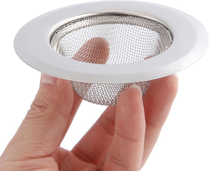 Mtsooning 2PCS Kitchen Sink Strainer, 3.5" Diameter Stainless Steel Drain Cover Stopper, Anti Clogging Garbage Disposal Catcher