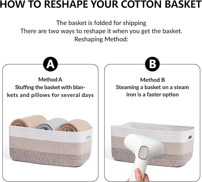 Large Storage Baskets for Organizing, 4 Packs Gradient Brown