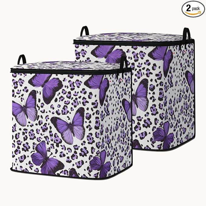 2pcs closet organizers and storage under bed,clothing blanket sweater sheet bedding comforter duvet quilt pillow toy storage bags with lids