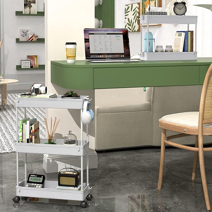 Slim Rolling Storage Cart, Gray
