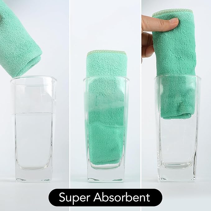 SINLAND Microfiber Facial Cloths Fast Drying Washcloth 12inch x 12inch Absorbent Face Wash Cloth Soft Makeup Remover Cloths