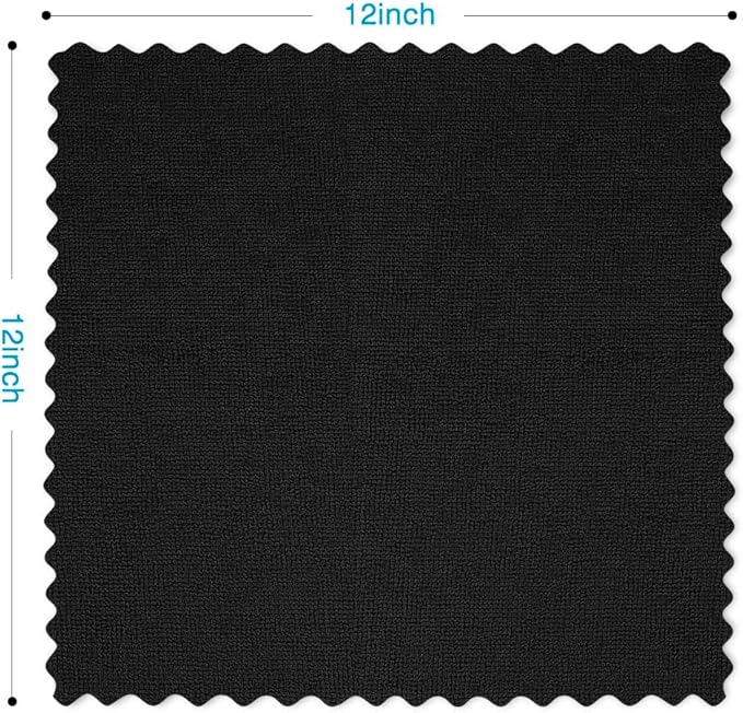 Orighty Black Microfiber Cleaning Cloth, 150 Pack Highly Absorbent Cleaning Supplies, Lint Free Kitchen Towels Cleaning Rags, Microfiber Towels for Cars, House, Window, 12x12 inch