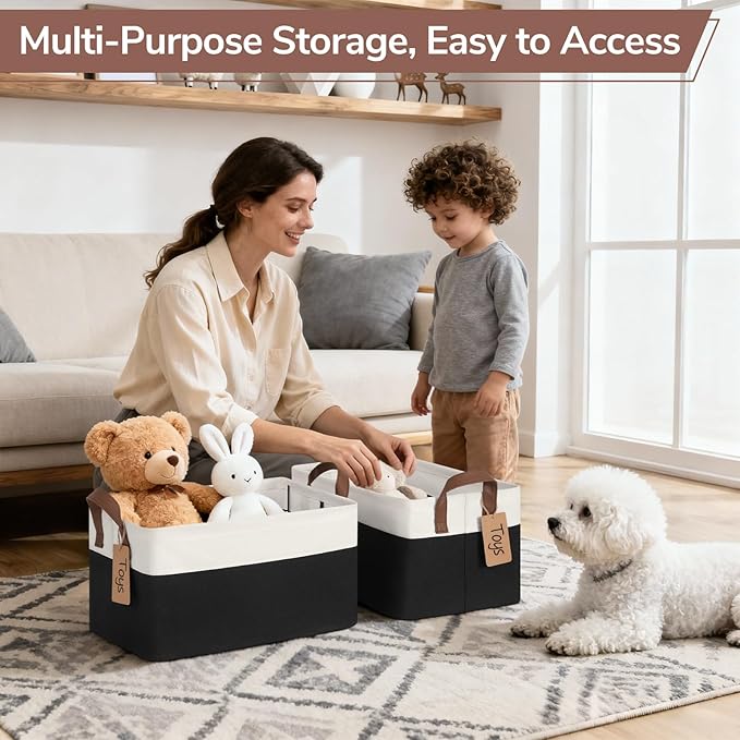 4 Pack Storage Baskets for Shelves, Foldable Closet Baskets for Organizing