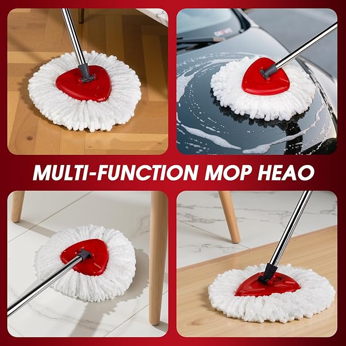 16 Pack Spin Mop Refills Head, Mop Heads Replacement for Spin Mop, Washable Microfiber Mop Replace Head Spin Mop, 360°Spinning Micro Replacement Mop Head for Easy House Cleaning Floor Mopping