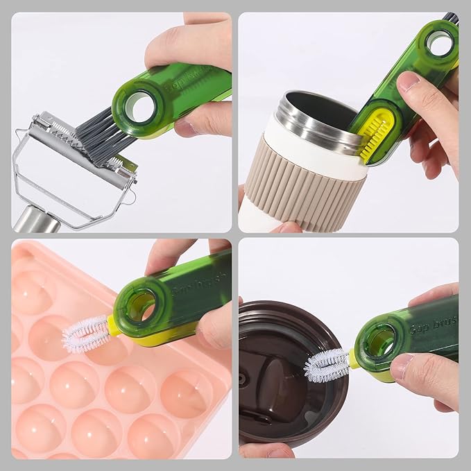 3 in 1 Cup Lid Gap Cleaning Brush Set, Multifunctional Insulation Bottle Cleaning Tools, Mutipurpose Tiny Silicone Cup Holder Cleaner
