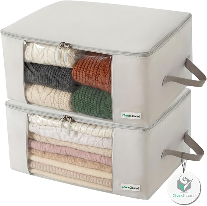 2 Pack Clothing Storage Bags Clothes Organizer folding fabric bags for sweaters
