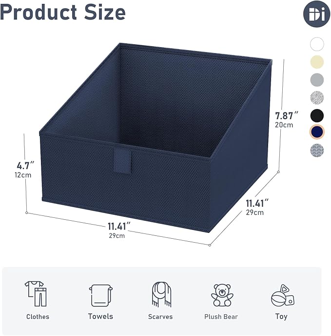 Closet Storage Bins 8 Pack, Fabric Trapezoid Organizer Bin