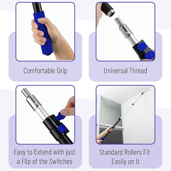 Bates- Extension Pole, 2.4 to 6 Ft Pole, Dark Blue, ‎Telescoping Pole