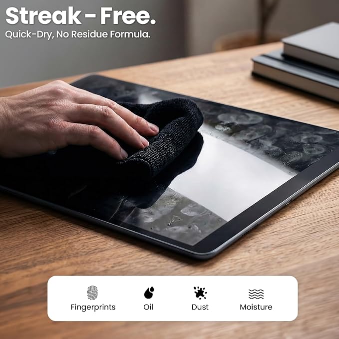 EVEO® Screen Cleaner Spray Kit (Streak-Free) TV Screen Cleaner for Smart TV, LCD, LED, OLED | Computer Screen Cleaner Spray and Wipe Microfiber Cloth
