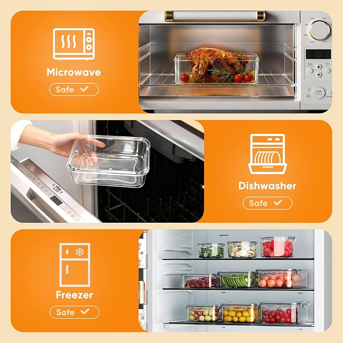 52 Pcs Food Storage Containers with Lids Airtight (26 Containers & 26 Lids)
