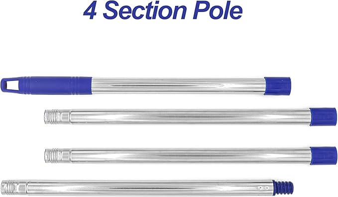 EaseYourDay 4-Section 1.3 ft. to 5.2 ft. Stainless Steel Pole Mop Replacement Handle Standard American Threading Compatible with All Cleaning Head with 3/4 Inch American Threading System