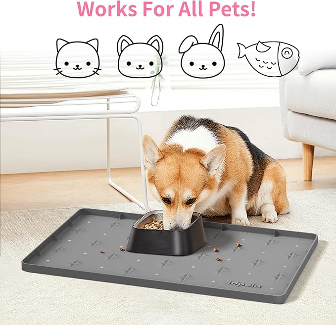 Under Sink Mat 19"×19" Waterproof Silicone Cabinet Liner & Sink Protector, Gray